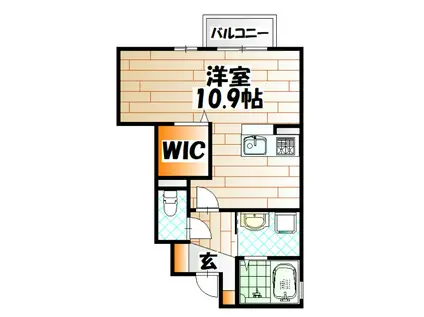 D-ROOM白銀(ワンルーム/1階)の間取り写真