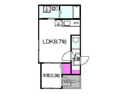 GRANSTELLA 帝塚山(1LDK/3階)の間取り写真