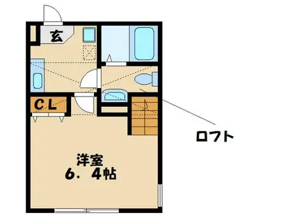 ソレイユ富士見(1K/2階)の間取り写真