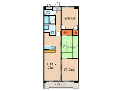 ベストハピネス(3LDK/5階)の間取り写真