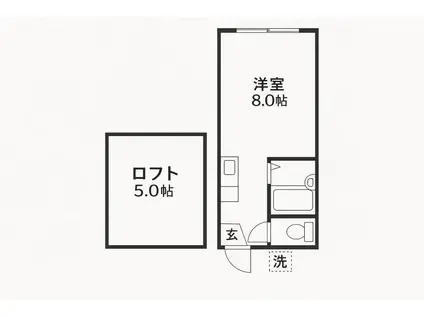 エスポアール西町(ワンルーム/2階)の間取り写真