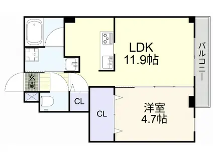 ルポ田原24(2LDK/2階)の間取り写真