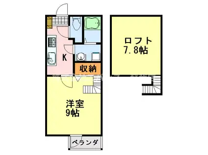 EVA葛城(1K/1階)の間取り写真