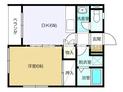 セゾンドジュネス(1DK/1階)の間取り写真