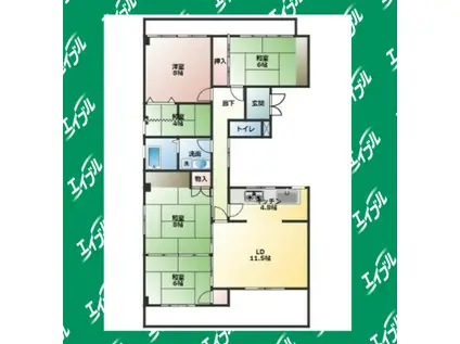 ウイング道徳通(5LDK/3階)の間取り写真