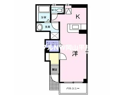 グレンツェントA(1K/1階)の間取り写真