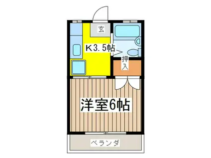 ダイワハイツ(1K/1階)の間取り写真