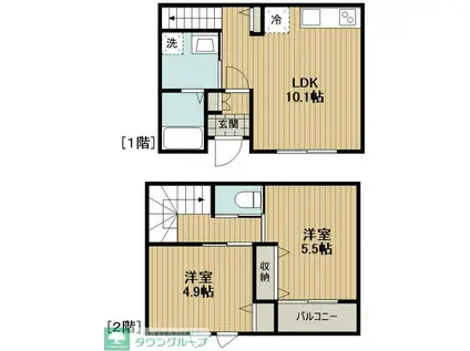 COLINAE(2LDK/1階)の間取り写真