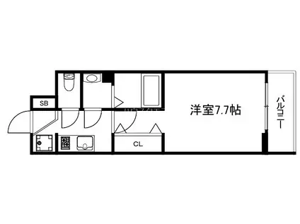 ファステート京都西陣エール(1K/2階)の間取り写真