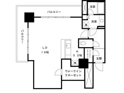 パシフィックロイヤルコートみなとみらいオーシャンタワー(ワンルーム/9階)の間取り写真