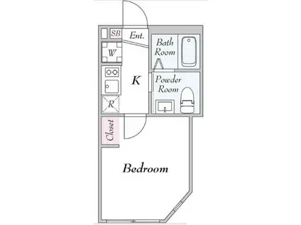 ASTEROID綾瀬(1K/1階)の間取り写真