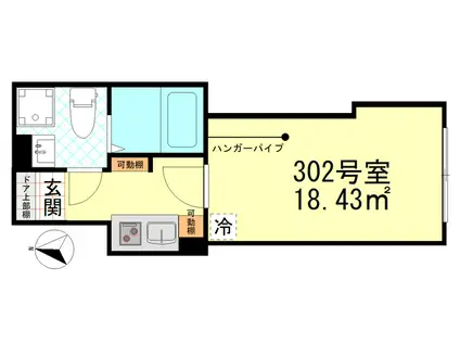オーガスタコート堀切菖蒲園(1K/3階)の間取り写真