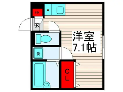 セルカ谷在家(ワンルーム/2階)の間取り写真