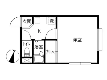 サントリーニI(1K/1階)の間取り写真