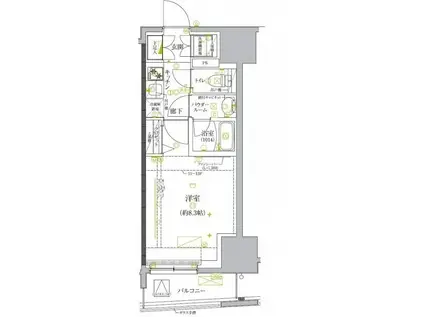 クレイシア板橋モデルノ(1K/13階)の間取り写真