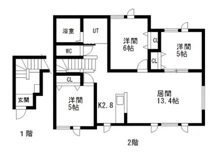 ベラ・ヴィスタ神楽(3LDK/2階)の間取り写真