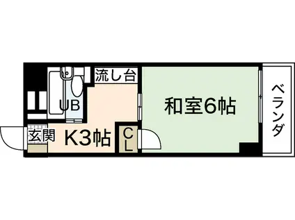 第55東白島ビル(1K/4階)の間取り写真