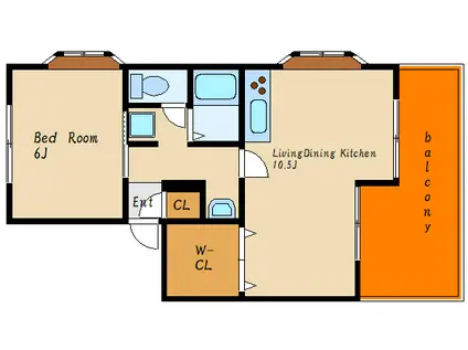 ナガイハイツ(1LDK/1階)の間取り写真