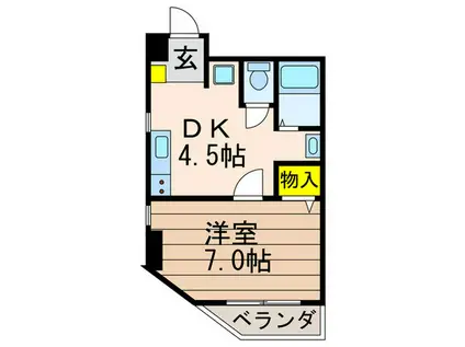 ラフィーヌモン(1DK/4階)の間取り写真