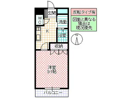 アンとラズの家(1K/2階)の間取り写真