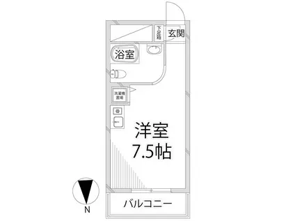 ラ・パルフェド・アフェール(ワンルーム/2階)の間取り写真