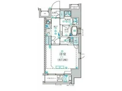 ベルシード門前仲町(1K/10階)の間取り写真