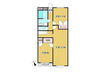 リトルヒルズ88(2LDK/2階)の間取り写真