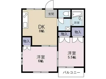 サニーホームズ(2DK/1階)の間取り写真