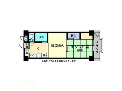 レジデンス春日町(2K/4階)の間取り写真