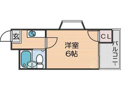 シャトーリヨン(1K/5階)の間取り写真