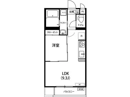 サンローヤル(1LDK/1階)の間取り写真