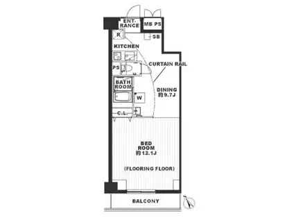 アーバンパーク溝の口(1DK/1階)の間取り写真