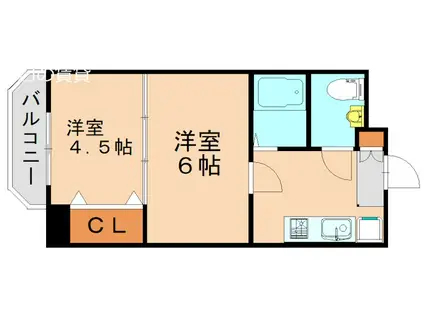 ロイヤルキャッスル(2K/13階)の間取り写真