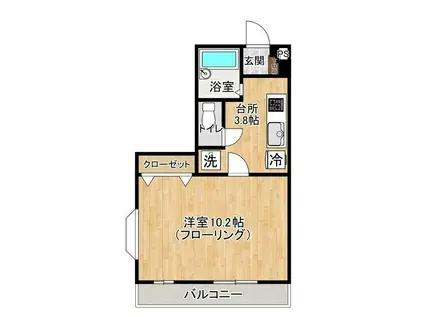 コンシェルジュA棟(1K/1階)の間取り写真