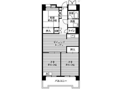 ビレッジハウス品川八潮タワー(3DK/10階)の間取り写真