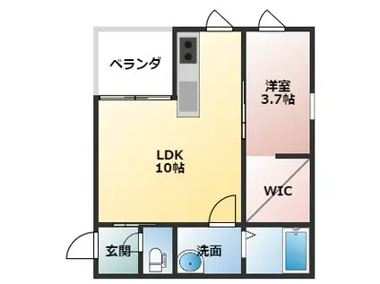 デリス・メゾンIX(1LDK/1階)の間取り写真