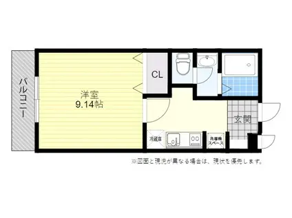 ファルコン王ノ瀬(1K/2階)の間取り写真