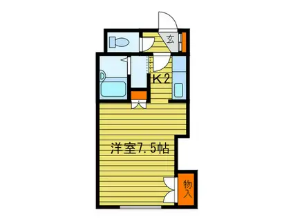 ベルウッド15(1K/1階)の間取り写真