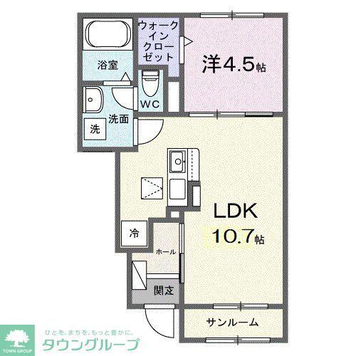 セレーネ(1LDK/1階)の間取り写真