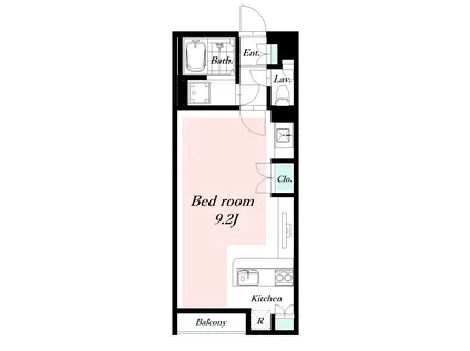 パルテール(ワンルーム/1階)の間取り写真