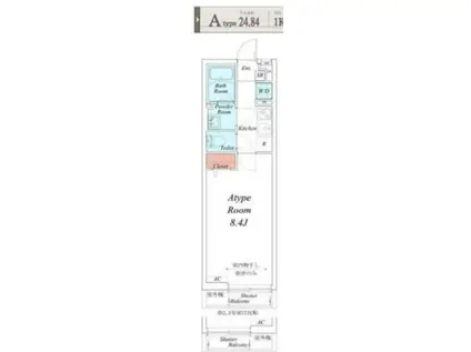 ハビテ花小金井II(1K/2階)の間取り写真