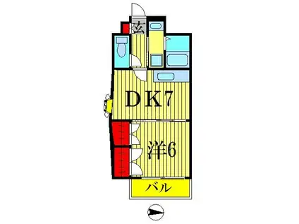 錦糸町パークタウンI(1DK/9階)の間取り写真