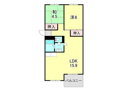 芦屋浜高層1号棟(2LDK/10階)の間取り写真