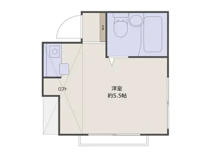 メゾン美保(ワンルーム/2階)の間取り写真