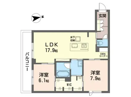 レザレII(2LDK/3階)の間取り写真
