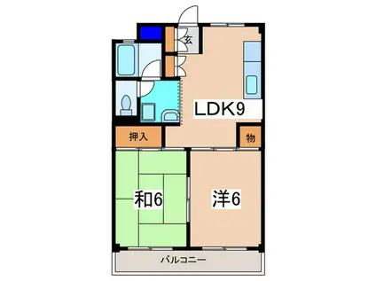 サンバレー33(2LDK/6階)の間取り写真