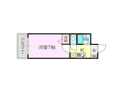 ノルデンハイム相川(1K/9階)の間取り写真