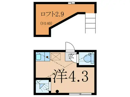 アーバンプレイス駒込III(ワンルーム/2階)の間取り写真