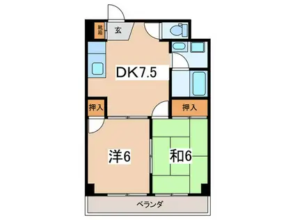 サンマンションオザワ(2DK/1階)の間取り写真