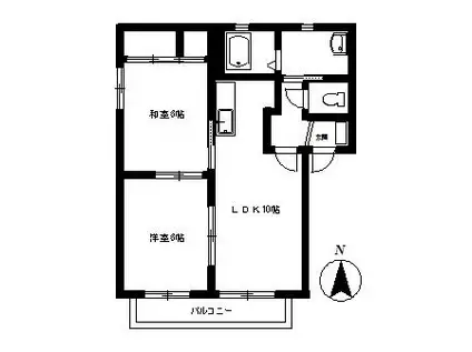 クローバーハイツ(2LDK/1階)の間取り写真